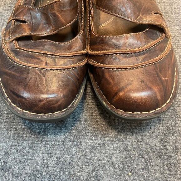 Clarks Brown Mary Jane Slip On Comfort Flats Shoes Comfort Elastic Womens 10 - Picture 3 of 7